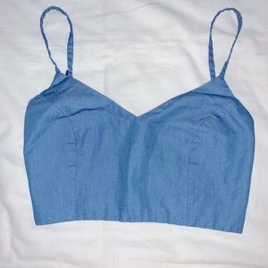 blue crop top